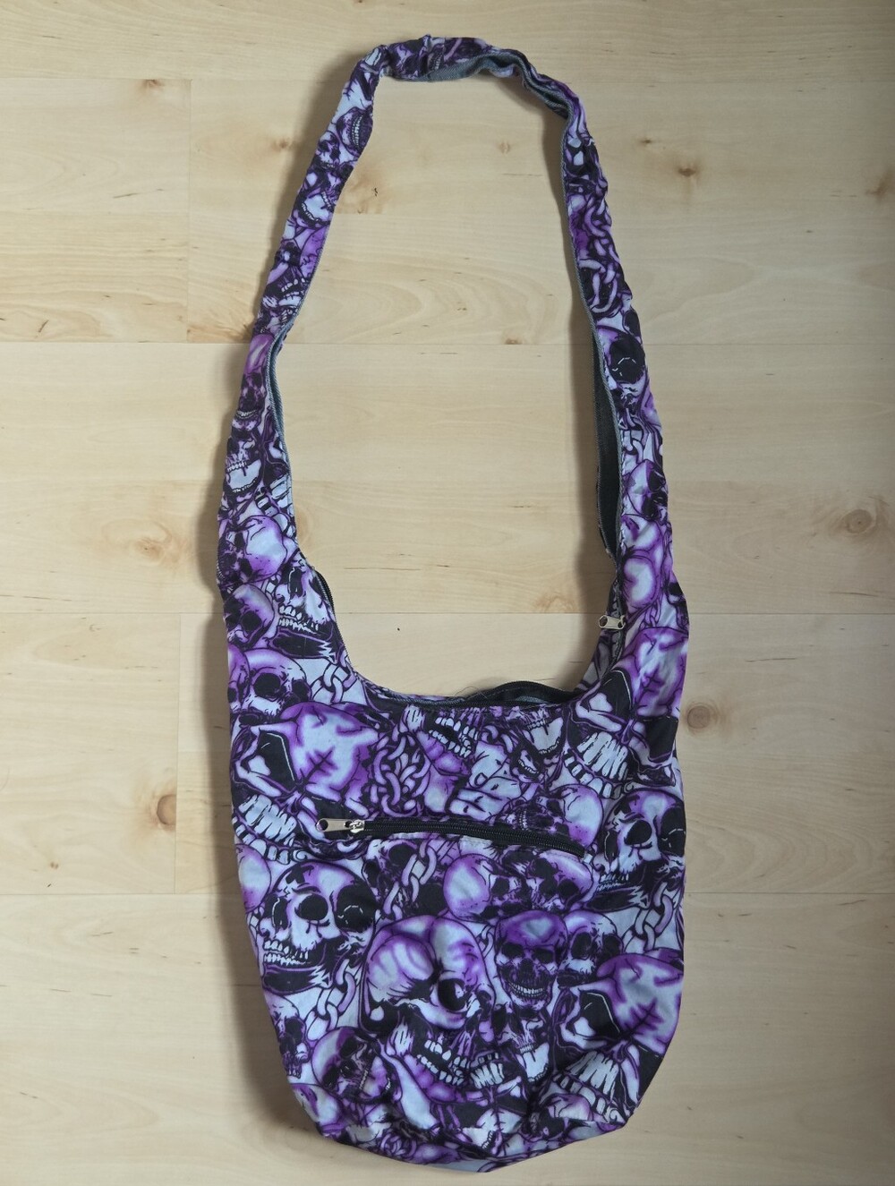 Skull Pattern Purple Crossbody Bag - Women's Shoulder Bag